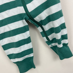 Hanna Andersson Green Striped Pajamas 60 cm 3-6 Months