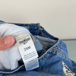Load image into Gallery viewer, OshKosh B'gosh Floral Cuff Blue Jean Overalls 24 Months
