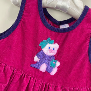 Vintage Teddy Bear Ruffle Overalls 18 Months