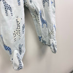 Load image into Gallery viewer, Kissy Love Kissy Kissy Blue Giraffe Zip Footie 6-9 Months
