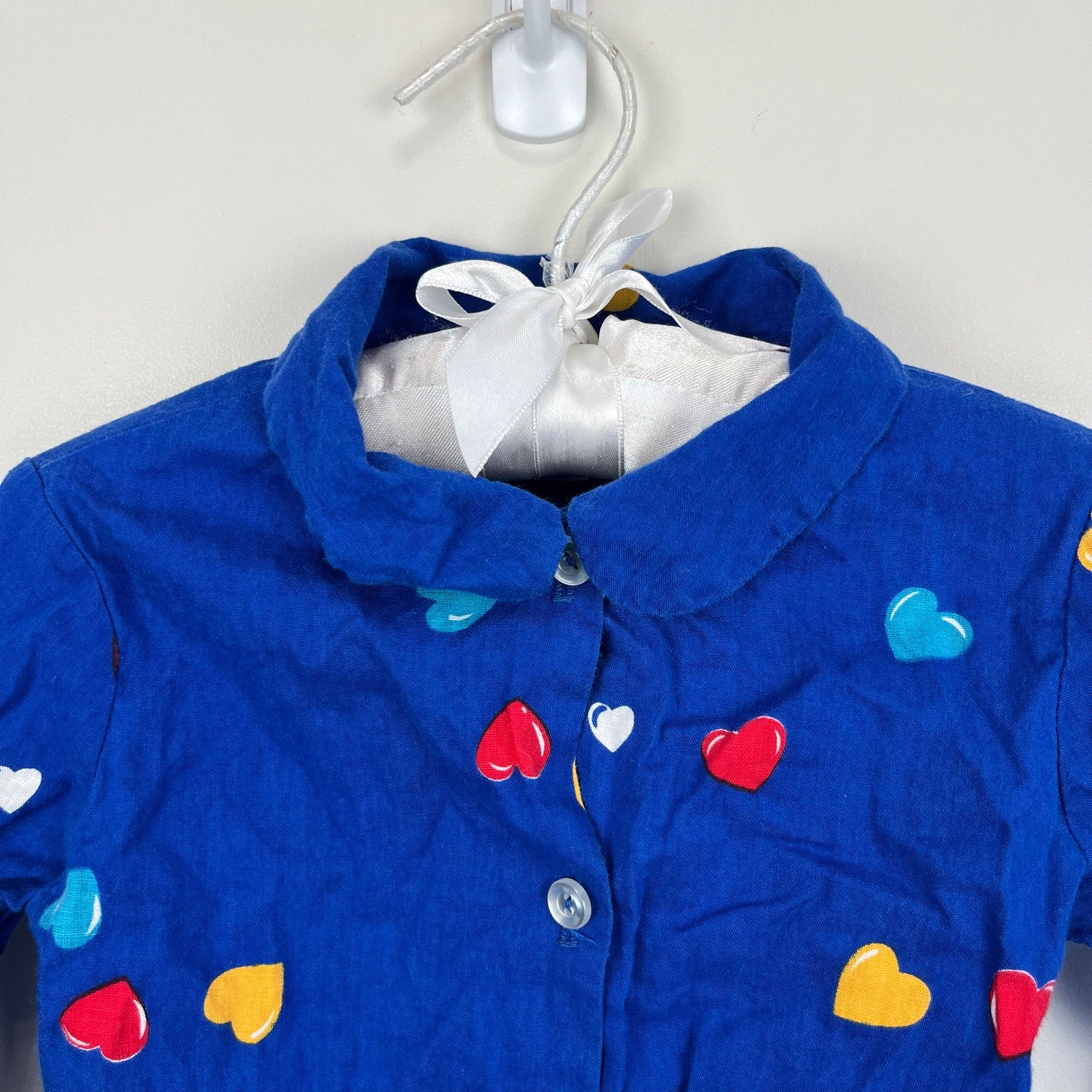 Vintage Piccolo Blue Heart Blouse 4T