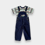 Load image into Gallery viewer, Vintage In Design Kids Blue Jean Safari Overalls Set 4T
