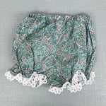 Load image into Gallery viewer, Vintage Janes Green Paisley Floral Lace Dress &amp; Bloomers Set Baby Girl
