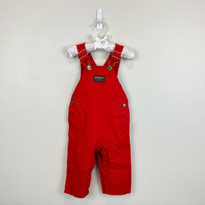 Vintage OshKosh B'gosh Red Overalls 18 Months USA