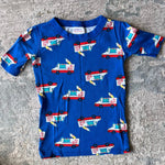 Load image into Gallery viewer, Hanna Andersson Blue Ice Cream Truck Short John PJs 130 cm 8
