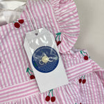 Load image into Gallery viewer, Classic Prep Childrenswear Beatrice Bubble Pink Stripe Cherries 18-24 Months NWT
