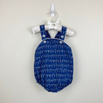 Load image into Gallery viewer, Kayce Hughes Blue Alphabet Sun Suit Bubble Romper 12 Months
