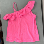 Load image into Gallery viewer, Lilly Pulitzer Girls Asymmetrical Ruffle Hailey Top Havana Pink M 6-7
