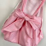 Load image into Gallery viewer, H.M. Woggle Bug Pink Bow Sun Suit Romper 12 Months USA
