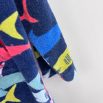 Load image into Gallery viewer, Mini Boden Towelling Throw-On Swim Cover Up Navy Sharks 6-7

