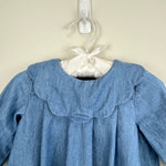 Load image into Gallery viewer, Jacadi Paris Long Sleeve Scallop Collar Chambray Dress 12 Months 74 cm
