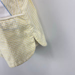 Load image into Gallery viewer, Vintage All Mine Yellow Seersucker Stripe Giraffe Applique Shortall Romper 12 Months
