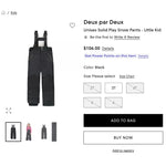 Load image into Gallery viewer, Deux Par Deux Convertible Black Play Ski Snow Pants 4T
