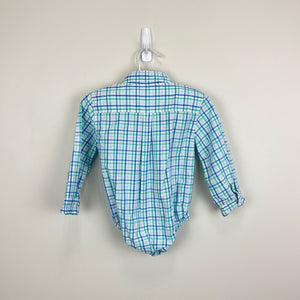 Janie and Jack Plaid Poplin Bodysuit 18-24 Months