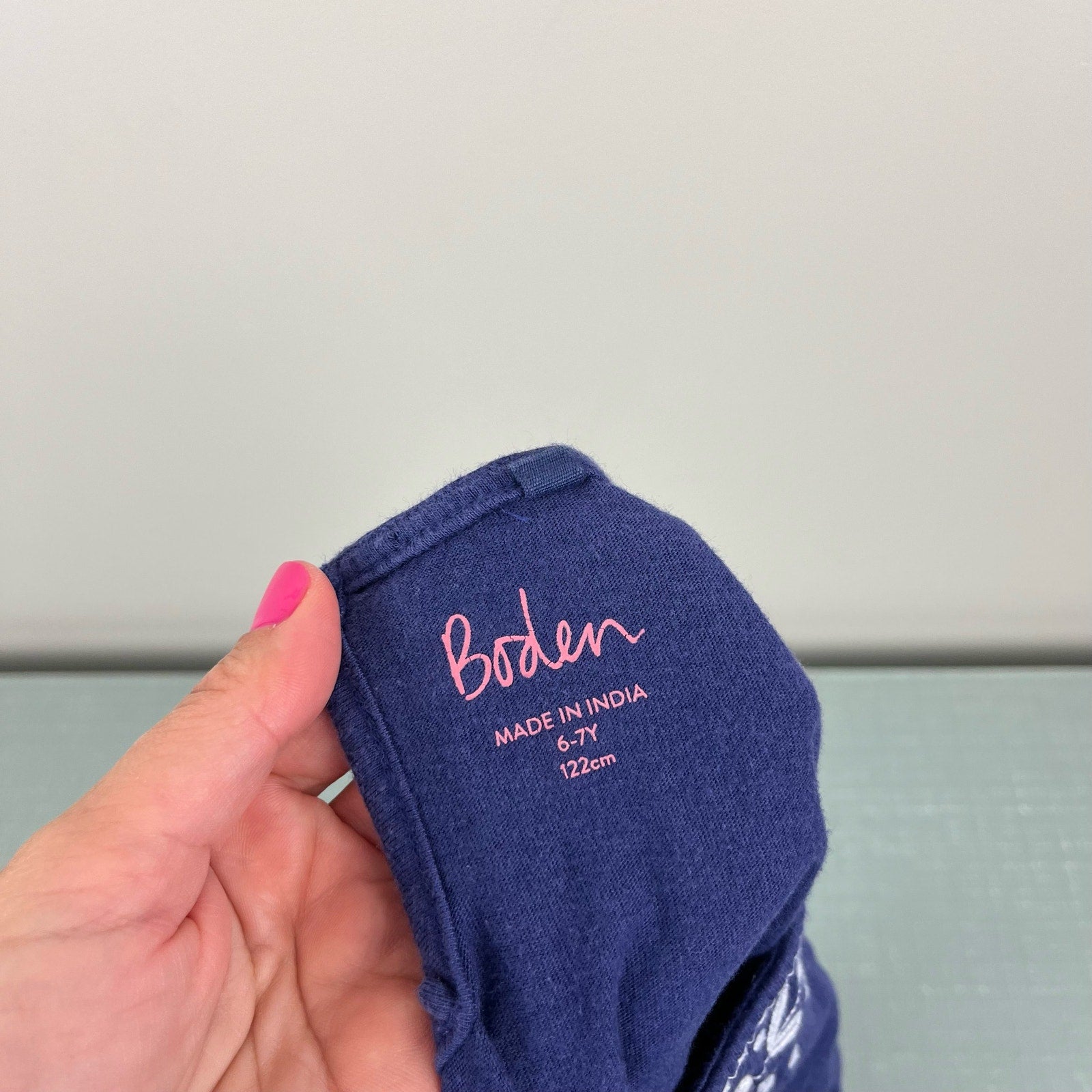 Mini Boden Embroidered Tie Waist Dress Indigo 6-7