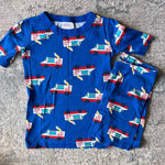 Load image into Gallery viewer, Hanna Andersson Blue Ice Cream Truck Short John PJs 130 cm 8
