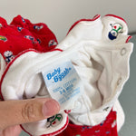 Load image into Gallery viewer, Vintage OshKosh B'gosh Red Snowman Overalls Set 3-6 Months
