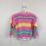 Load image into Gallery viewer, Vintage Lightning Bug Pastel Stripe Sweater 2T USA
