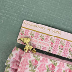 Load image into Gallery viewer, LoveShackFancy Blooming Heirloom Zip Pencil Case Ruffles Strawberry Macaroon NWT
