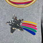 Load image into Gallery viewer, Mini Boden Sequin Star Applique Sweatshirt Dress Gray 8-9
