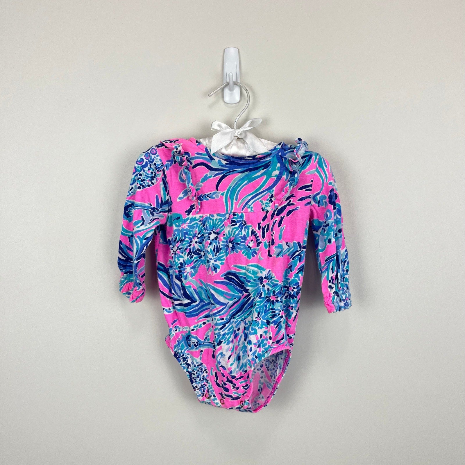 Lilly Pulitzer Girls Velma Bodysuit Mandevilla Pink New Kids on the Dock 6-12 Months