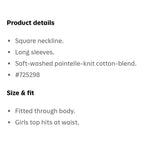 Load image into Gallery viewer, Old Navy Long-Sleeve Pointelle-Knit Top for Girls Creme De La Creme 8
