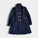Load image into Gallery viewer, Rothschild Girls Faux Wool Bandmaster Military Dress Coat Midnight Blue 10/12
