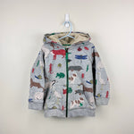 Load image into Gallery viewer, Mini Boden Fun Shaggy Lined Hoody Gray Animals 4-5
