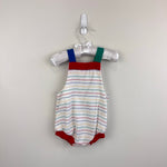 Load image into Gallery viewer, Vintage Healthtex Rainbow Striped Dump Truck Sunsuit Romper 12 Months USA
