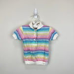 Load image into Gallery viewer, Vintage Carter's Pastel Rainbow Striped Polo Shirt 2T USA

