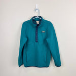 Load image into Gallery viewer, L.L. Bean Kids Quilted Quarter Snap Pullover Teal L 6/7

