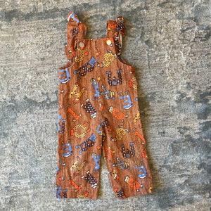 Vintage 70s Alphabet Dress Up Overalls Toddler