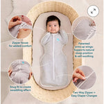 Load image into Gallery viewer, Love to Dream Swaddle Up Sleep Sack Cotton 1.0 TOG Two Way Zipper Gray Small
