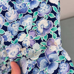 Load image into Gallery viewer, Vintage Wee Clancy Katie Pansy Blue Floral Ruffle Dress 8 USA
