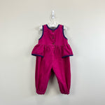 Load image into Gallery viewer, Vintage Teddy Bear Ruffle Overalls 18 Months
