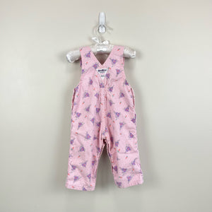 Vintage OshKosh B'gosh Pink Bunny Overalls 6-9 Months USA