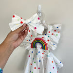 Load image into Gallery viewer, Baby Girl Rainbow Polka Dot Ruffle Romper 70 cm
