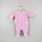 Load image into Gallery viewer, Jacadi Paris Pink Velour Footie 0 Months Newborn
