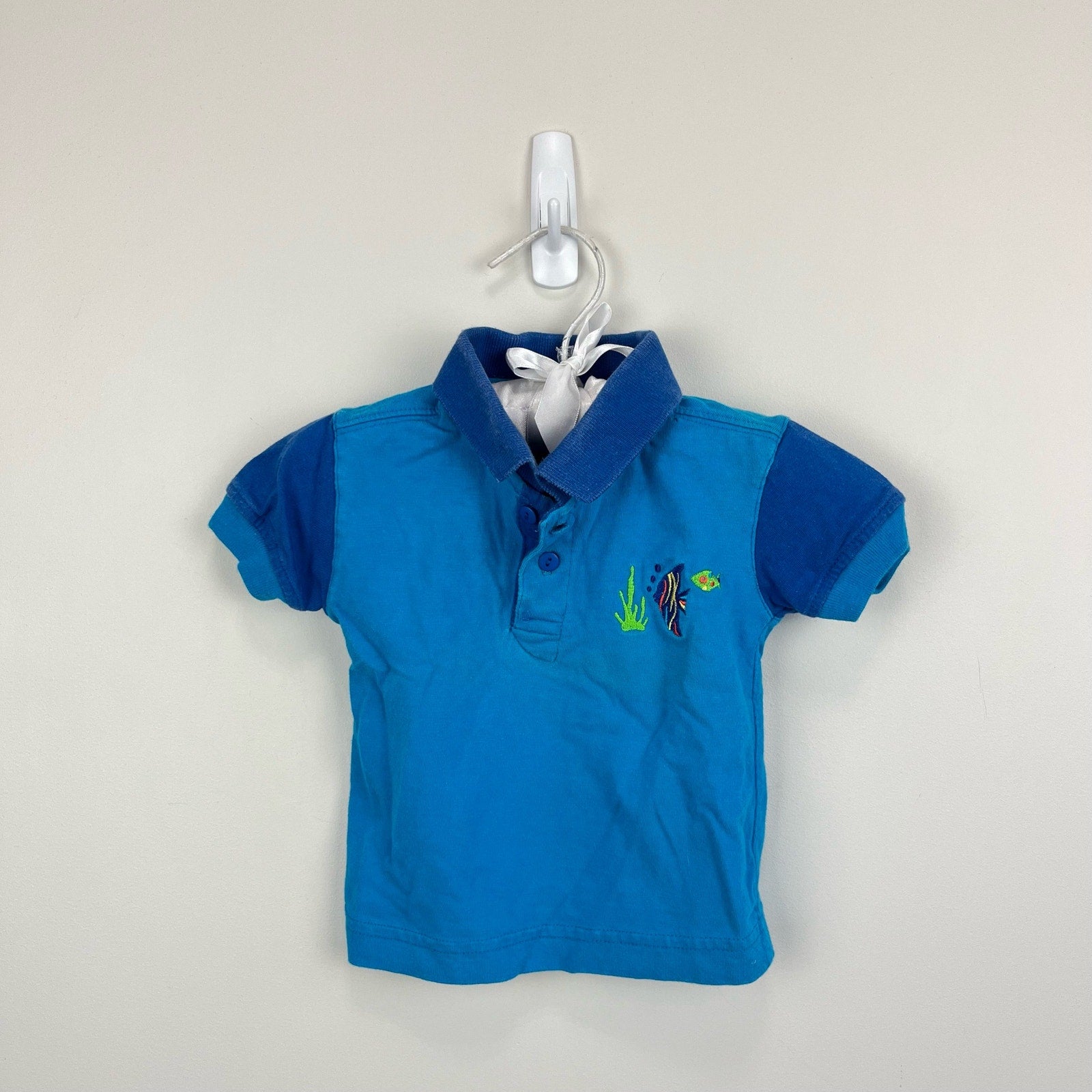 Vintage McBabyBlue Fish Polo Shirt 0-3 Months