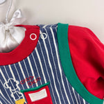 Load image into Gallery viewer, Vintage Healthtex Striped Train Coverall Romper 6-9 Months USA
