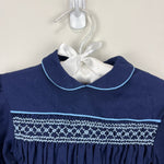 Load image into Gallery viewer, Vintage Polly Flinders Navy Blue Smocked Dress 3T
