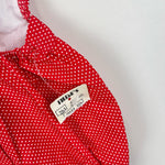 Load image into Gallery viewer, Vintage Red Polka Dot Ruffle Sun Suit Romper 3-6 Months NWT
