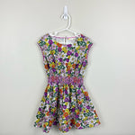 Load image into Gallery viewer, Mini Boden Vacation Printed Cotton Dress Ivory And Radiant Orchid 7-8
