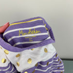 Load image into Gallery viewer, Mini Boden Long Sleeve Purple Striped Polka Dot Dress 6-7
