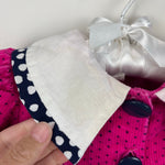 Load image into Gallery viewer, Vintage Pink Polka Dot Ruffle Floral Jumpsuit 12 Months
