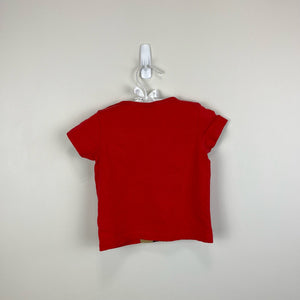 Mini Boden Red Applique Giraffee T-Shirt 6-12 Months