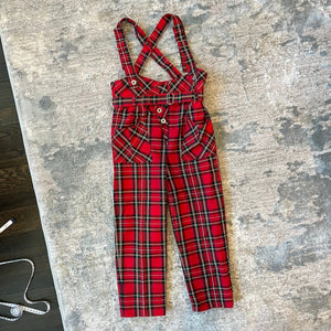 Vintage DiJon Apparel Festive Plaid Suspender Pants Overalls 6