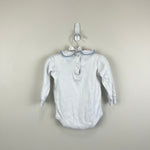 Load image into Gallery viewer, Little English Piped Peter Pan Onesie White Light Blue 6 Months
