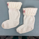 Load image into Gallery viewer, Hunter Kids Cable Knit Cuff Welly Boot Socks for the Hunter Original White Large 1-3
