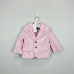 Load image into Gallery viewer, Janie and Jack Scarf Pink Stripe Seersucker Blazer 12-18 Months NWT
